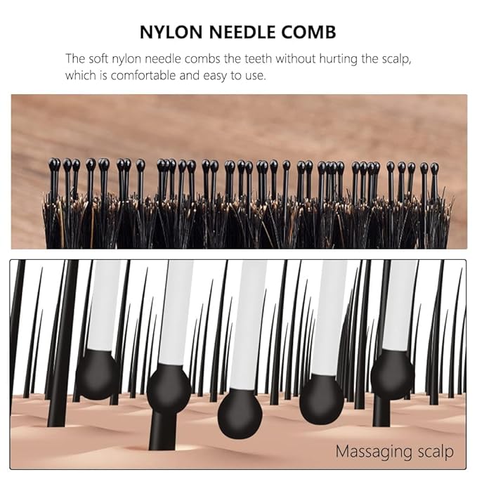 Aozzy 6Pcs Travel Folding Hair Brush With Retractable Pocket Band for Thin/Thick Hair, Boar Bristle Mini Brush for Women Any Hairstyle, Men's Hair/Beard, Great for Purse/Pocket