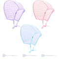 Yzurbu 3pcs Hair Highlighting Caps, Bleach Cap Coloring Frosting Dye Kit with Plastic Hooks for Salon Hair Dyeing Hairdressing (Pink, Blue, Purple）