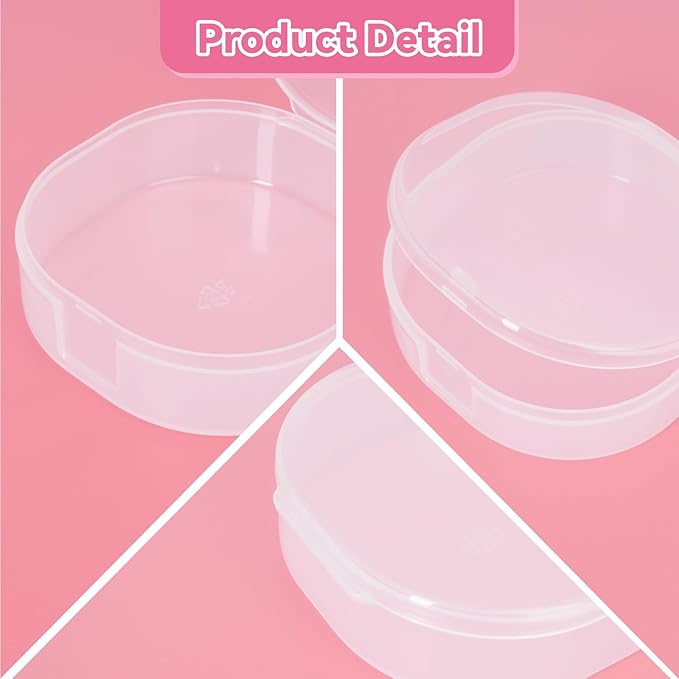 10-Pack Cotton Square Holder Travel Case, Portable Cotton Pad Holder with Snap Lids, Compact Toner Pad Travel Case for Makeup Remover Pads, Skincare Organizer for Purse, Gym, Bathroom