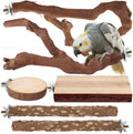 Parrot Perch Bird Perch Stand Set Natural Wild Wood Grape Sticks Paw Grinding Fork Parakeet Climbing Standing Branches Toys Cage Accessories for Conure,Cockatiels Lovebirds,Budgies Chewable 6PC