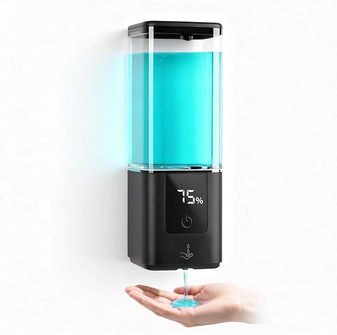 LAOPAO Automatic Soap Dispenser Wall Mount Rechargeable Liquid Soap Pump for Kitchen, Touchless Soap Dispenser for Dish/Hand/Shower Soap, Home & Commercial, 540ml, Black