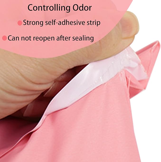 Sanitary Napkin Disposal Bags, 100Pcs Disposable Period Trash Bags, Feminine Hygiene Bags for Pads and Tampons, 1.67 Mil Pink Self-adhesive Feminine Product Disposal Bags for Blocking Odors, 6.7x9.8IN