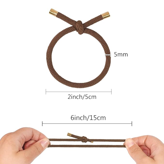 40 PCS Elastics Knotted Hair Ties for Women, Adjustable No Damage Ponytail Holders for Women Girls, 5MM Rubber Bands for Hair, 4 Colors