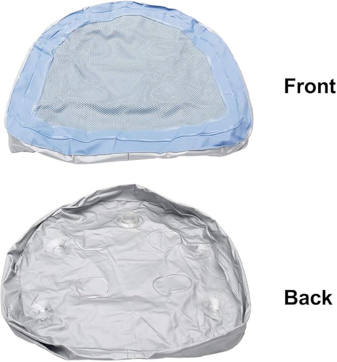 Hot Tub Booster Cushion w/Suction Cups, Inflatable Spa Cushion PVC Bathtub Pillow, Soft Seat Back Support Tub Booster Pad for Adults at Home Spa & Rest (Blue)