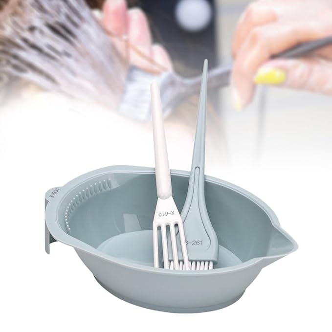 Hair Dye Coloring Set Color Mixing Tool Professional Hair Coloring Bowl Soft Bristle Brush, Green