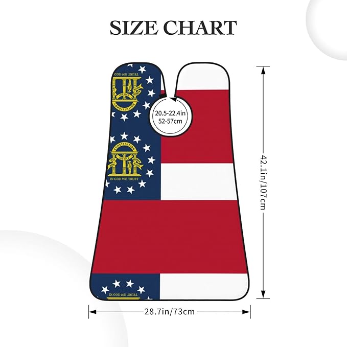 Georgia Flag Print Beard Bib Apron For Men, Beard Hair Catcher For Men Shaving Trimming,Beard Cape Cloth