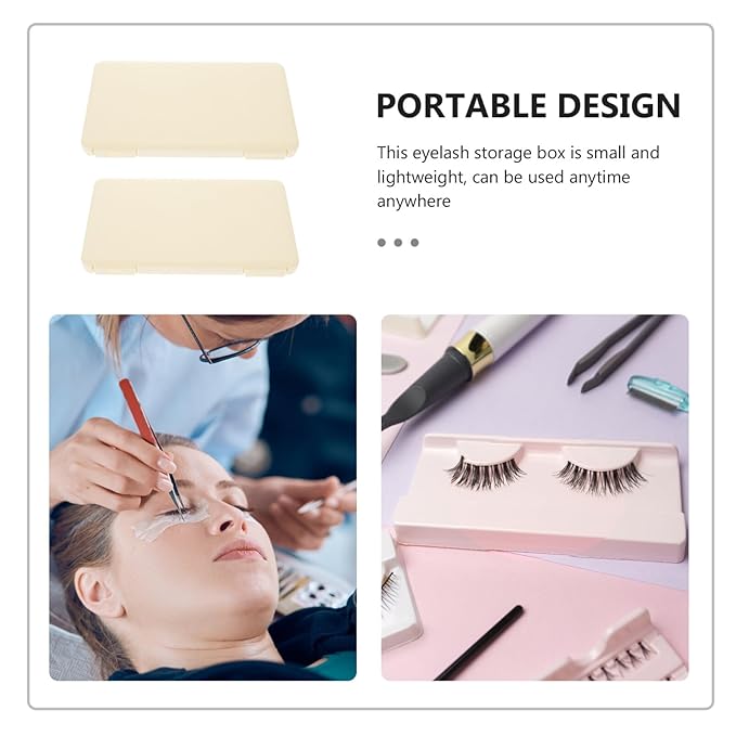 STOBAZA False Eyelash Storage Box Set 2pcs Lash Organizer Case Makeup Eyelash Holder Portable Lash Containers