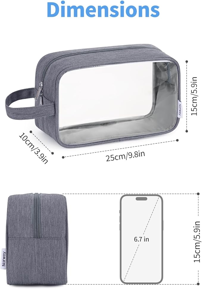 Narwey Travel Toiletry Bag for Women Traveling Dopp Kit Men Travel Bag for Toiletries Cosmetic Bag Makeup Bag Medicine Bag for Traveling
