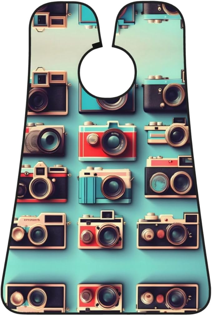 Purple And Teal Flowers Print Beard Bib Shaving Apron, Beard Hair Trimming Cape Gift For Dad