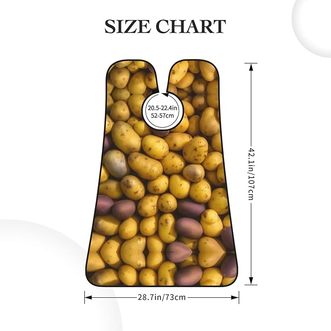 Many Potatoes Print Beard Bib Apron For Men, Beard Hair Catcher For Men Shaving Trimming,Beard Cape Cloth