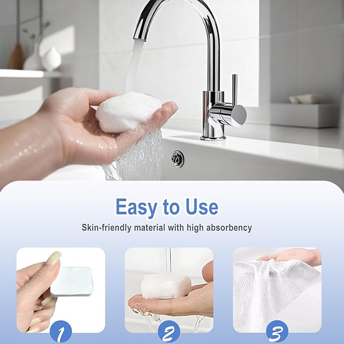 30pcs Thickened Compressed Towels, Disposable Washcloths for Travel, Mini Portable Compressed Towel Tablets for Camping, Fitness, Sports, Beauty, Home, Facial & Hand Cleaning