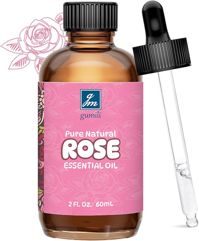 Rose Essential Oil for Face, Hair, Body, Skin, Aromatherapy, Essential Oils Diffuser, DIY Blends - 2 Oz