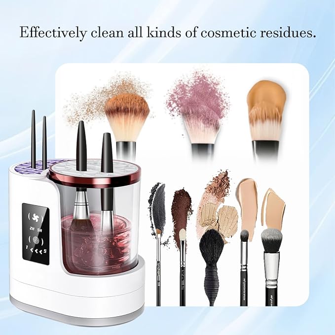 3 in 1 Electric Makeup Brush Cleaner & Dryer Machine Automatic Cosmetic Brush Washer for All Size Portable USB Deep Cleaning Beauty Tool Gift for Women