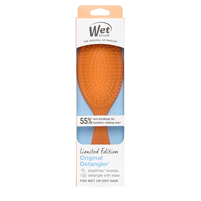 Wet Brush Original Detangler, Orange Crush (Summer Quencher), Ultra-Soft IntelliFlex Bristles Glide Through Tangles, Detangling Hair Brush (Wet & Dry), Women & Men, Limited Edition