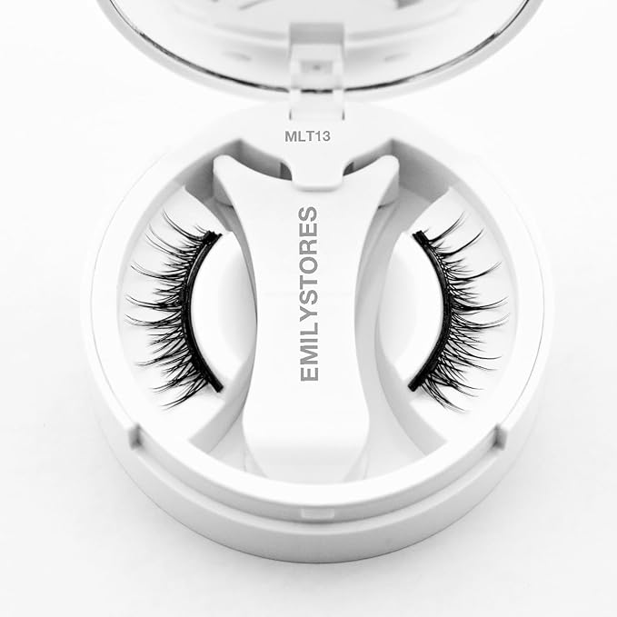 Magnetic Eyelashes Set with Applicator, Reusable False Lashes, No-Glue Design, Black (MLT13)