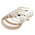6 Pack Headbands for Women Girls Plastic Wavy Hair Band with Teeth Pearl Headband Non Slip Fashion Neutral Hairbands Cute Hair Accessories