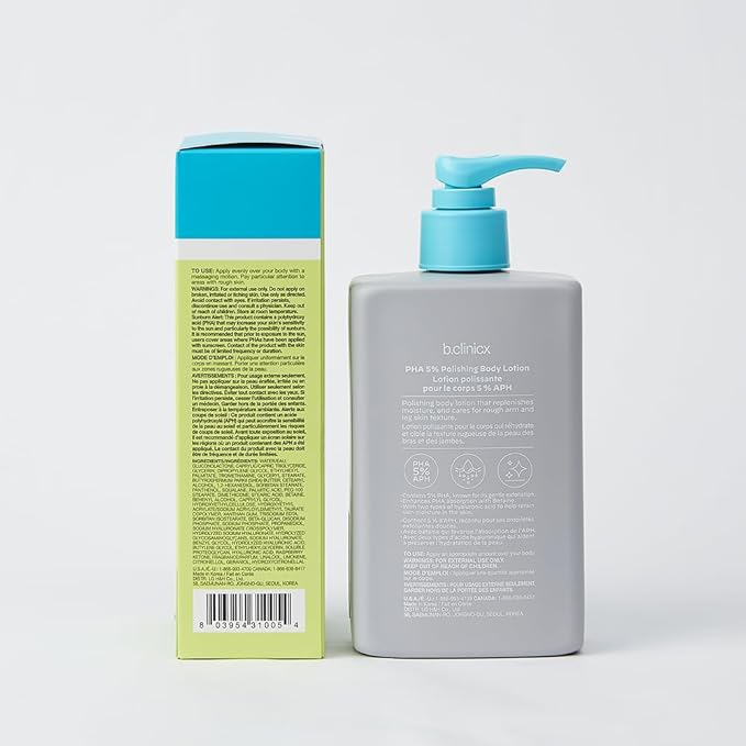 Skin Polishing Body Lotion (10.14 fl oz / 300ml) - Exfoliating Body Lotion With PHA 5%, Resurface Bumpy Skin, Lightweight Moisturizing Body Cream, Korean Skin Care