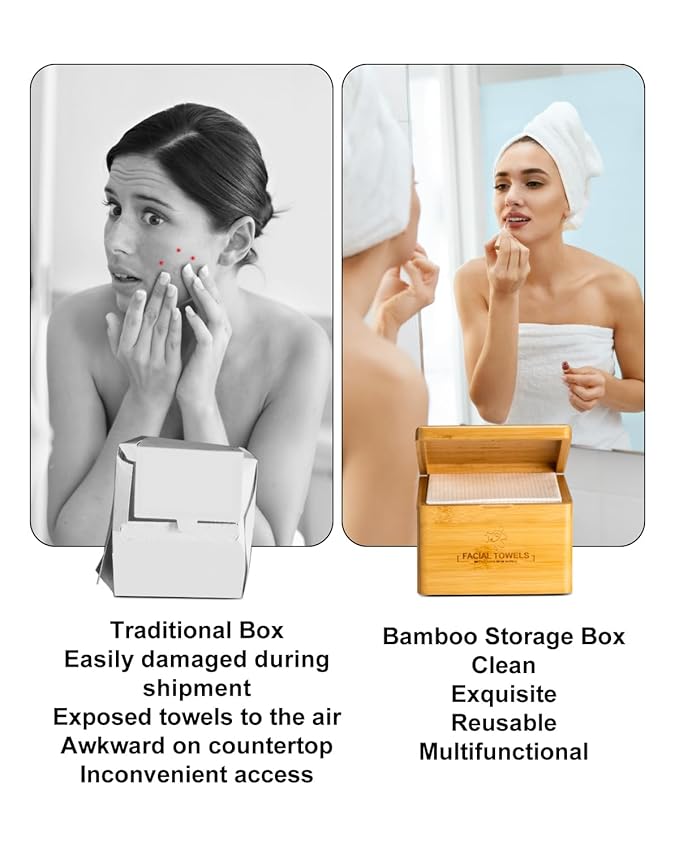 Clean Facial Towels,1 Box with 60 Ct Disposable Face Towels - Premium Facial Cleansing Cloths & Towelettes, Perfect for Skincare Routine - Biodegradable, Travel-friendly, and Eco-friendly