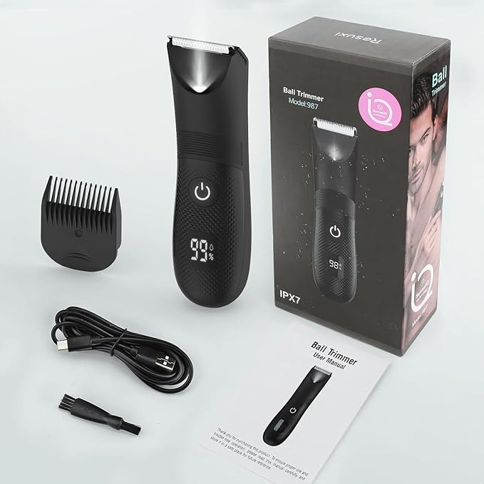 Manscape Ball Trimmer for Men, Body& Pubic Hair Trimmer and Groin Hair Shaver, Bikini Shaver Women, Wet/Dry Smooth Shaving, IPX7 Waterproof