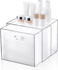 Disposable Face Towel Container Box Compatible with Clean Skin Club Clean Towel XL, AcrylicTowel Storage Bin with Drawer, Makeup Organizer stackable holder, Ideal for Vanity, Bathroom Organization