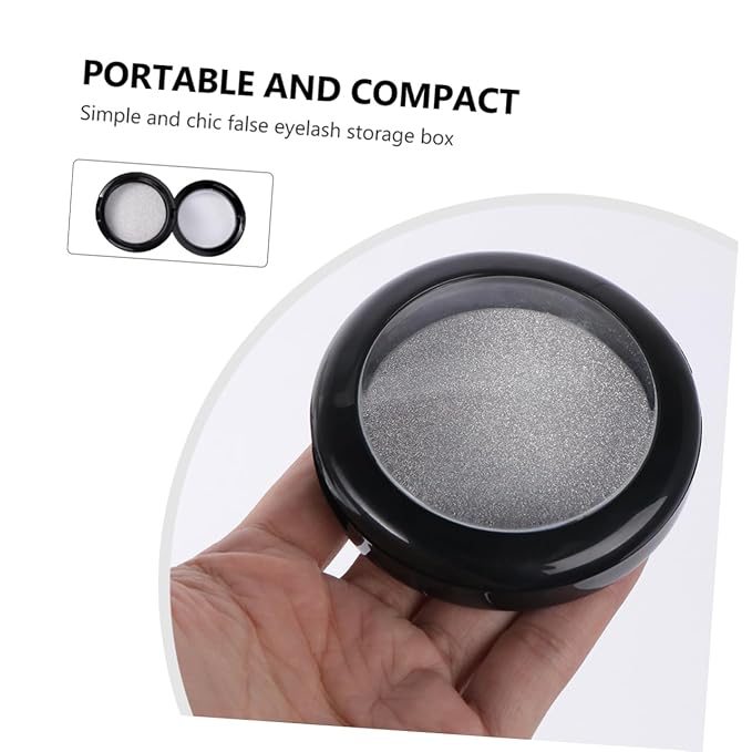 Round False Eyelash Case Plastic Eyelash Packaging Box Organizer and Storage for Home Use Random Color