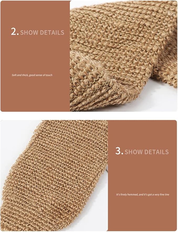 Jute Back Wash Strap, Hemp Back Scrubber Double Sided Natural Exfoliating Hemp Gloves Massage Strap Body Towel Brush Shower Exfoliating Belt for Back Bath Deep Clean Invigorate Your Skin