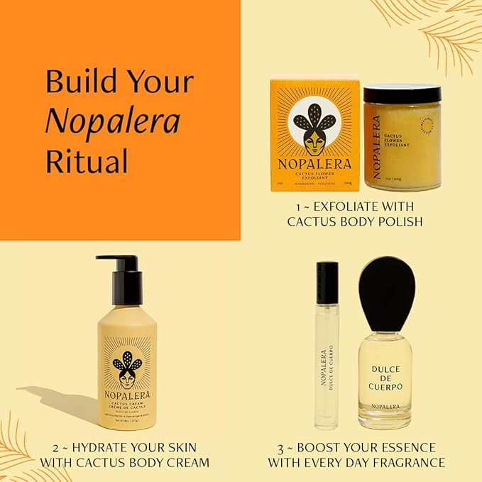 Nopalera Cactus Body Polish, Tangerine, 3-in-1 Clean Beauty, Oil Cleanser, Exfoliant and Body Moisturizer with Cactus Oil, Dermatologist-Tested, 6 oz