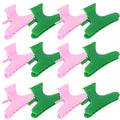 Hair Clips for Styling Sectioning 12 Pack Green Pink Butterfly Clamps Hair Claw Clips Pro Salon Hair Clips for Styling, Sectioning, Cutting and Coloring