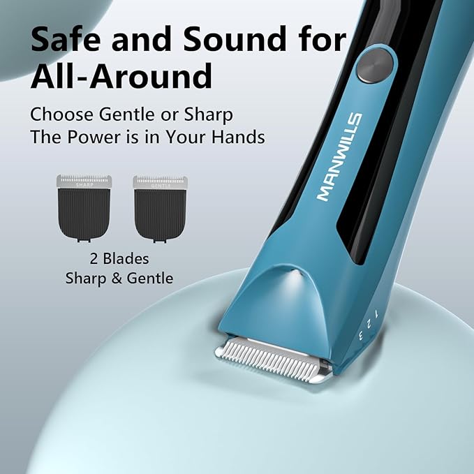 Body Hair Trimmer Men - Body Groomer, Groin Hair Trimmer for Men Waterproof Wet/Dry Use, Electric Ball Trimmer/Shaver with Charging Dock, Male Hygiene Razor, Mens Grooming Kit