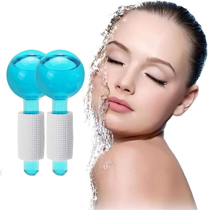 Facial Ice Globe | Smart Cool Face Roller Ball | Cooling Massage Tools for Refreshing Skincare Routine | Set of 2