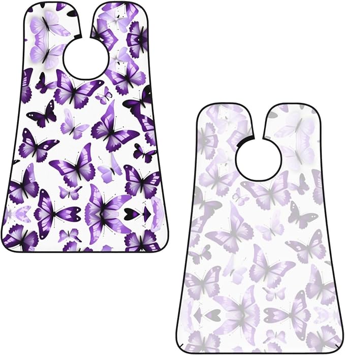 Yellow Flowers Butterflies Print Beard Bib Shaving Apron, Beard Hair Trimming Cape Gift For Dad