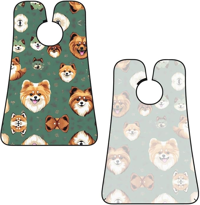 Pomeranians Pattern Print Beard Bib Apron For Men, Beard Hair Catcher For Men Shaving Trimming,Beard Cape Cloth