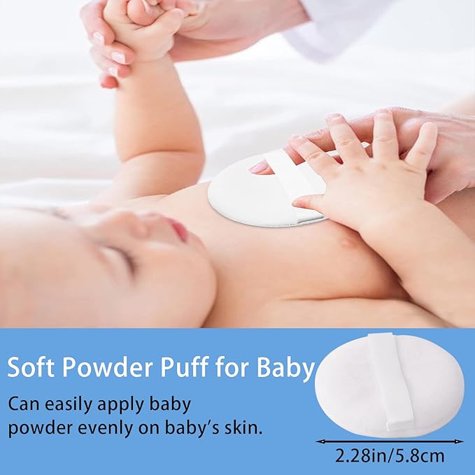 SHIMIDO Body Powder Puff and Container, 3.15" Portable Empty Body Powder Container for Baby Women's Loose Dusting Powder, Powder Case Box with Lids for Bath, Travel and Home Use (Big Flower)