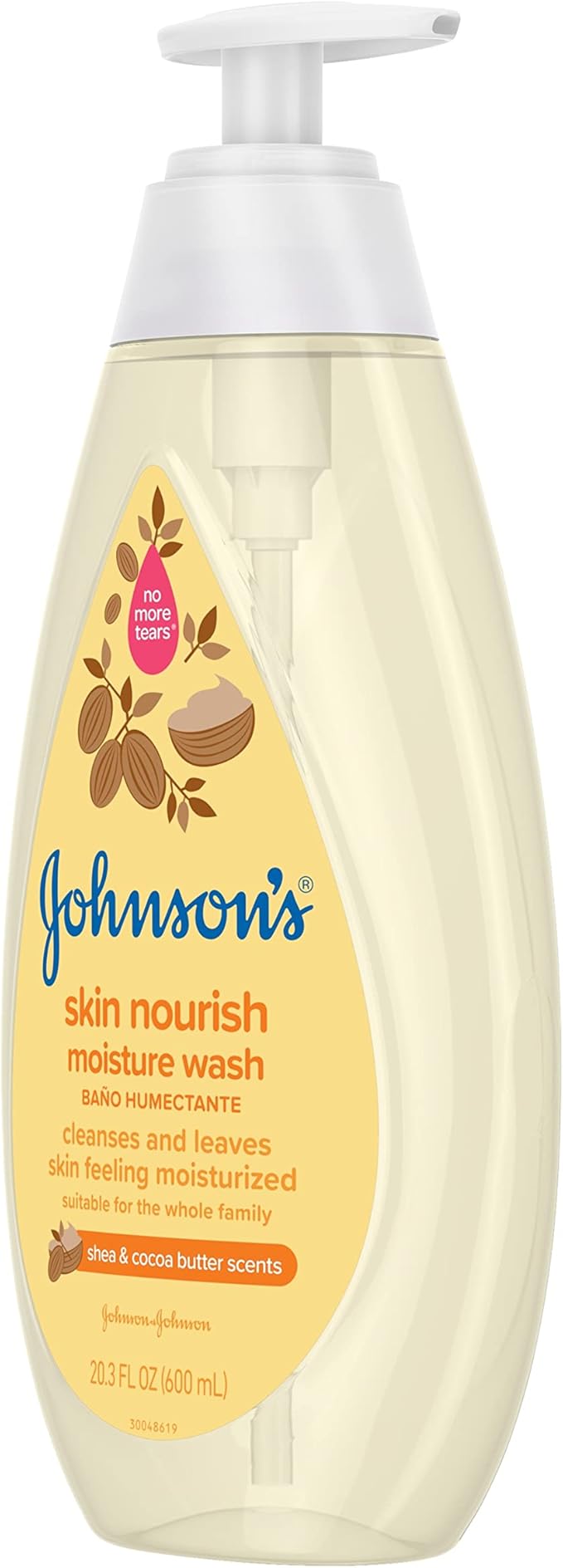 Johnson's Baby Skin Nourishing Moisture Baby Body Wash with Shea & Cocoa Butter, Hypoallergenic & Tear Free Baby Bath Wash, Paraben-, Dye-, Sulfate & Phthalate-Free, 20.3 fl. oz