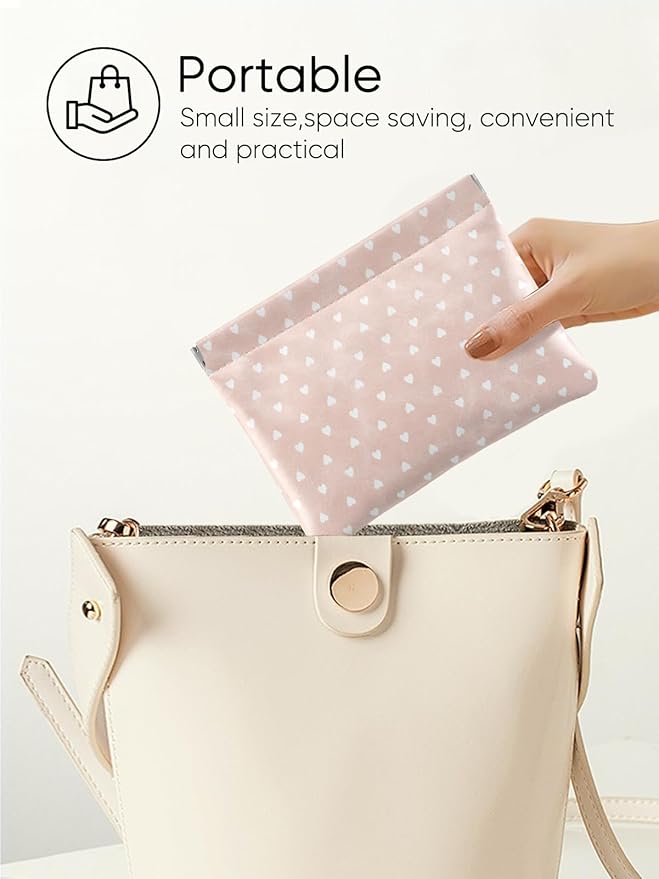 Hearts Leather Makeup Pouch Set for Women Small Make Up Bag for Purse Waterproof Initial Makeup Cosmetic Bags Pouches for Purse Aesthetic Travel Toiletry Bag,Nude Pink