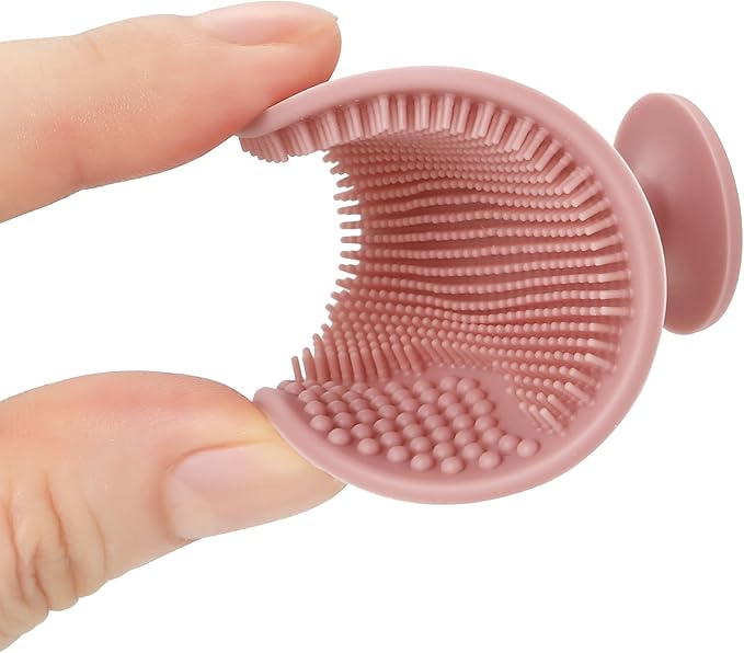 PandaEar Baby Cradle Cap Brush, Silicone Baby Bath Brush Massage Brush Set for Dry Skin, Cradle Cap, and Eczema, 4 Pack (Pink)