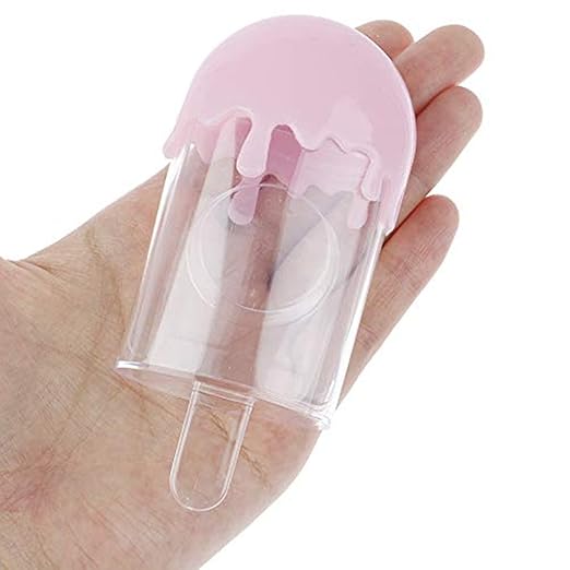 12 Packs Cute Ice Cream Shape Plastic False Eyelashes Packaging Case Empty Eyelash Storage Box Candy Container with Trays Mink Lashes Box Holder Travel Cosmetic Case for Women Girls,Pink …
