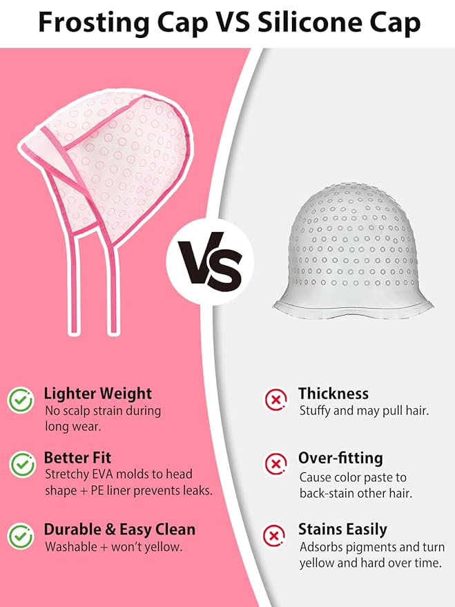 19PCS Hair Bleach Highlighting Kit with Hair Dye Brush and Bowl Set Color Whisk, Highlight Frosting Cap with Hook, Disposable Gloves Capes, Home Use Salon Tools for Hair Bleaching Coloring Dying