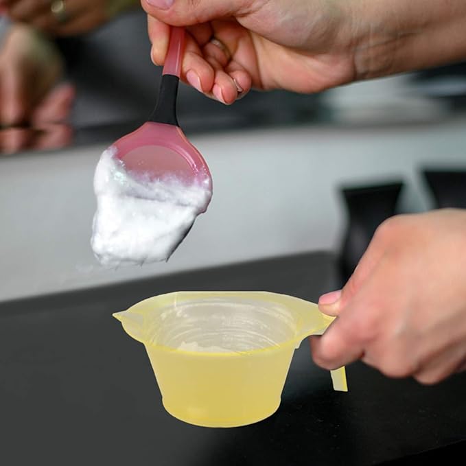 Hair Color Mixing Bowl with Handle 3-Piece Plastic Hair Dye Bowls for Salon and Home Diy Coloring Easy to Clean Tint Cups
