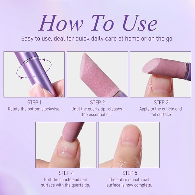 4-in-1 Cuticle Pusher Pen, Cuticle Oil Pen with Ceramic Tip and Micro-Dosin Oil, Repair Nourish Nails Cuticle Remover Nail Care Pen for Hangnails Dry & Damaged Nails(1pc)