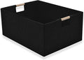 Storage Bins & Fabric Storage Basket for Shelves - Decorative Baskets Storage Box Cubes Containers W/Handles for Closet Shelf Nursery Toy, Home, Office, Books,Bathroom (Black)