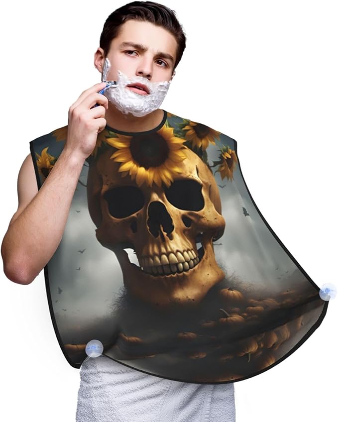 Ice Hockey Print Print Beard Bib Shaving Apron, Beard Hair Trimming Cape Gift For Dad