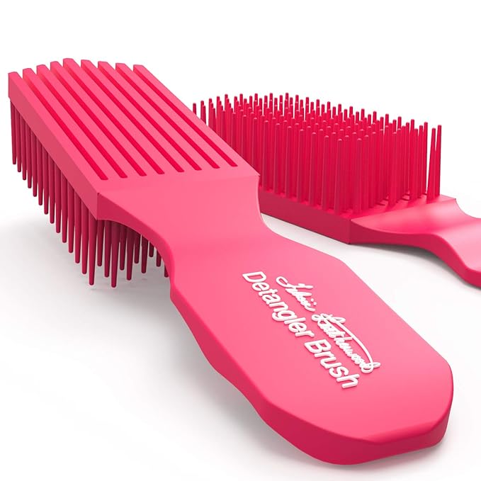 Pink Detangler Brush by Felicia Leatherwood - For Kinky, Curly, Wavy 4c or Straight Hair - Tame Your Tangles Smooth Your Coils - Pain Free for All Ages