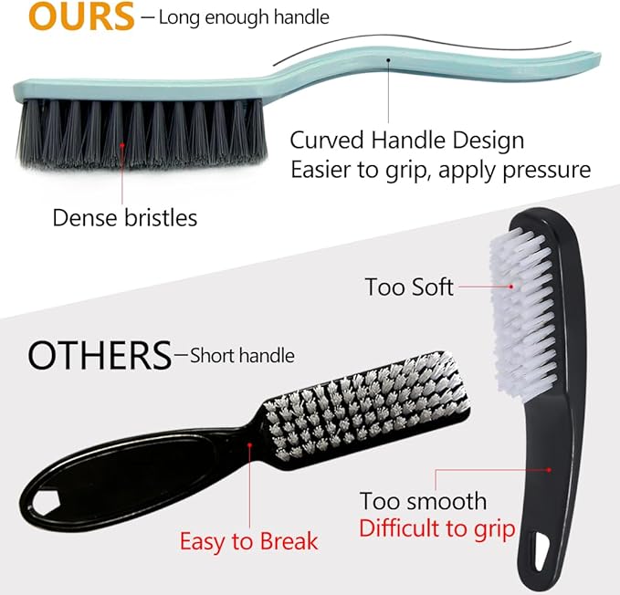 Nail Brush Foot Brush Curved Handle Grip Hand Fingernail Scrub Brush Home Laundry Cleaning Shoes Clothes Toes Nails Feet Scrubber,4 PCS
