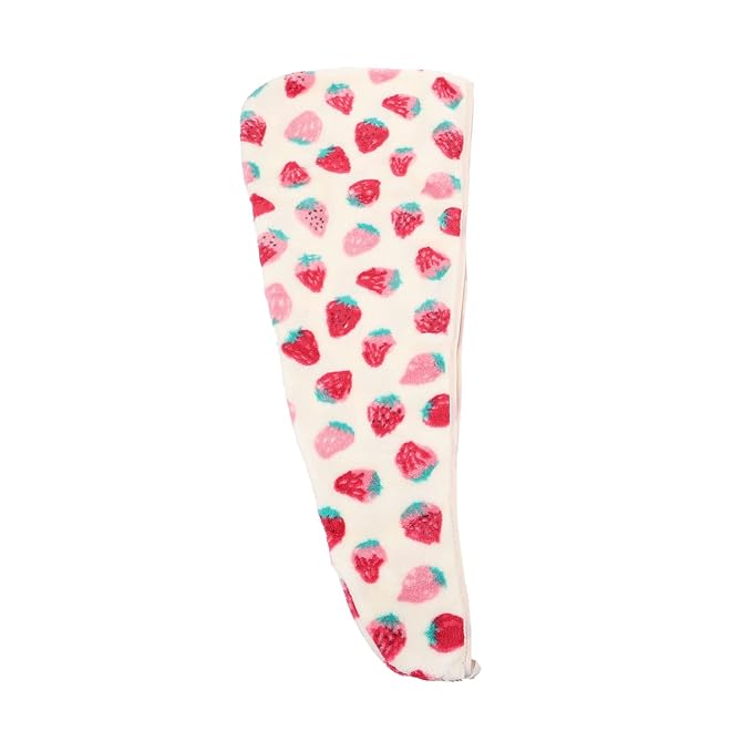1Pc Strawberry Dry Hair Cap Hair Drying hat Absorbent Shower hat turbins for Ladies Micro Fiber Towel Quick Dry Head Turban Makeup Hair Towel Waterproof Bath Hat Girl Shower Hat