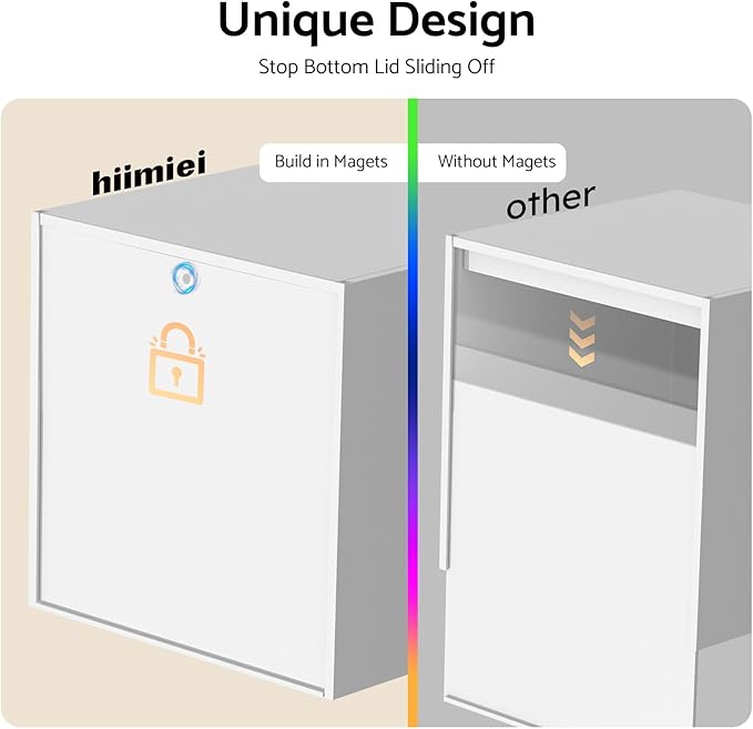 HIIMIEI Acrylic Tissue Box Cover Decorative Square Tissue Holder Napkin Dispensert for Bathroom-White