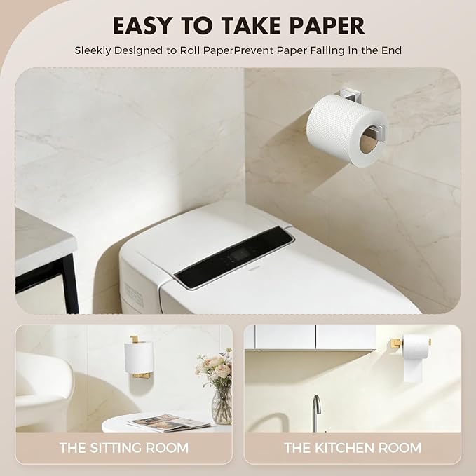 Bathroom Accessories Towel Bar Set: 10 Pieces Brushed Nickel Square Bathroom Hardware SUS304 Stainless Steel - Wall Mounted Towel Rack&Toilet Paper Holder&Towel Ring and Towel Hook