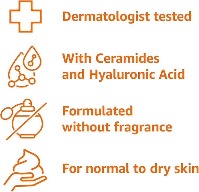 Amazon Basics Moisturizing Cream for Face and Body, Fragrance-Free, with Ceramides, Hydrating, 16 Ounces, 2-Pack
