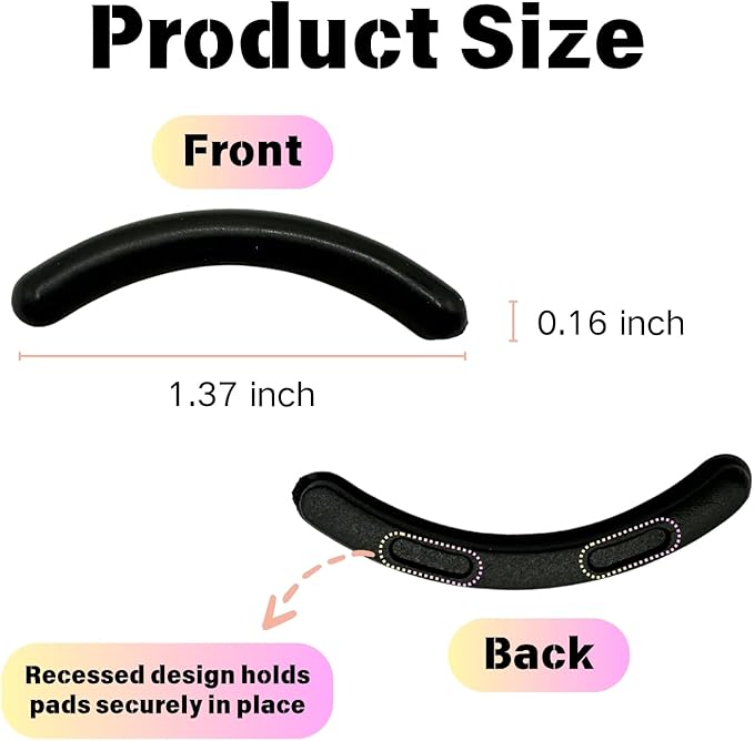 100PCS Eyelash Curler Refills Compatible with Tweezerman Eye Lash and Cosmetic Accessory Silicone Soft Rubber Curler, Lash Curler Refill Pads, Black