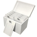 10 Layers Acrylic Eyelash Storage Box,Eyelash Holder Extension Tool,Makeup Organizer False Eyelashes Glue Pallet Holder, Grafting Eye lashes Close-Packed Display with 10 Pallets (White)
